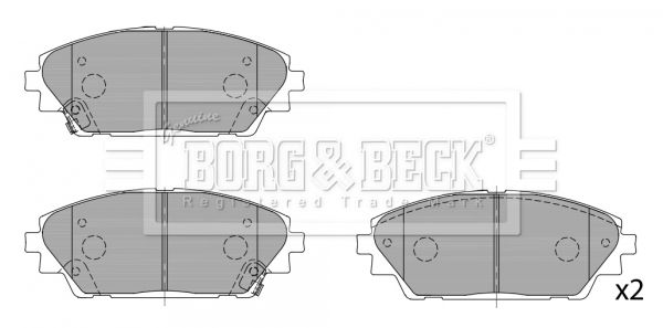 BORG & BECK Piduriklotsi komplekt,ketaspidur BBP2454